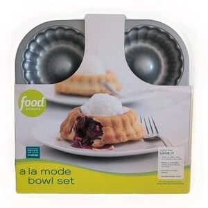Food Network A La Mode Bowl Set Nonstick Baking Pan for Pies & Tarts New Old Stk